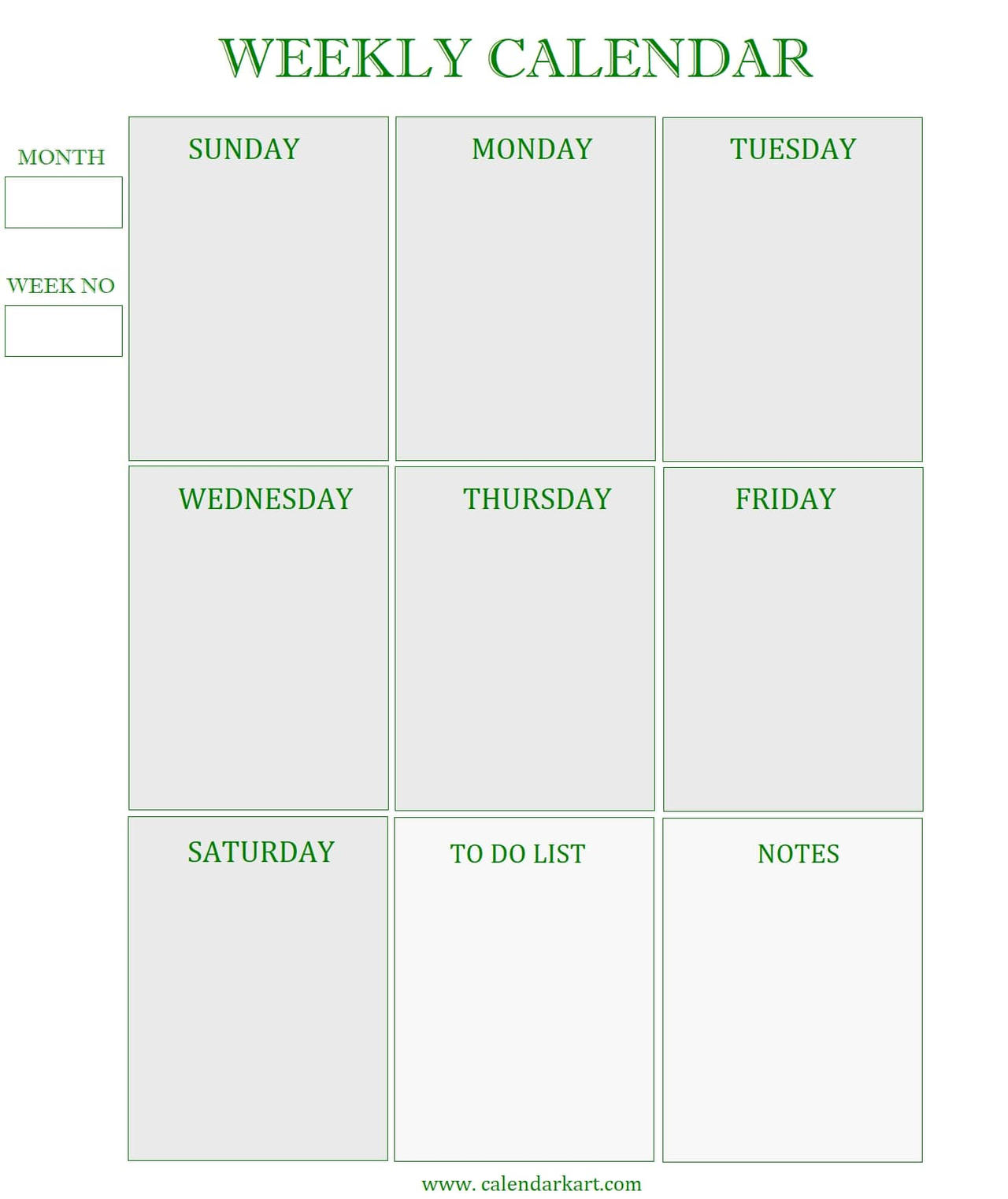 Weekly Calendar Template By Calendarkart On Deviantart