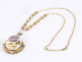 Gold steampunk necklace