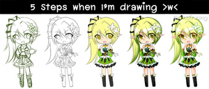 5 steps when I drawing