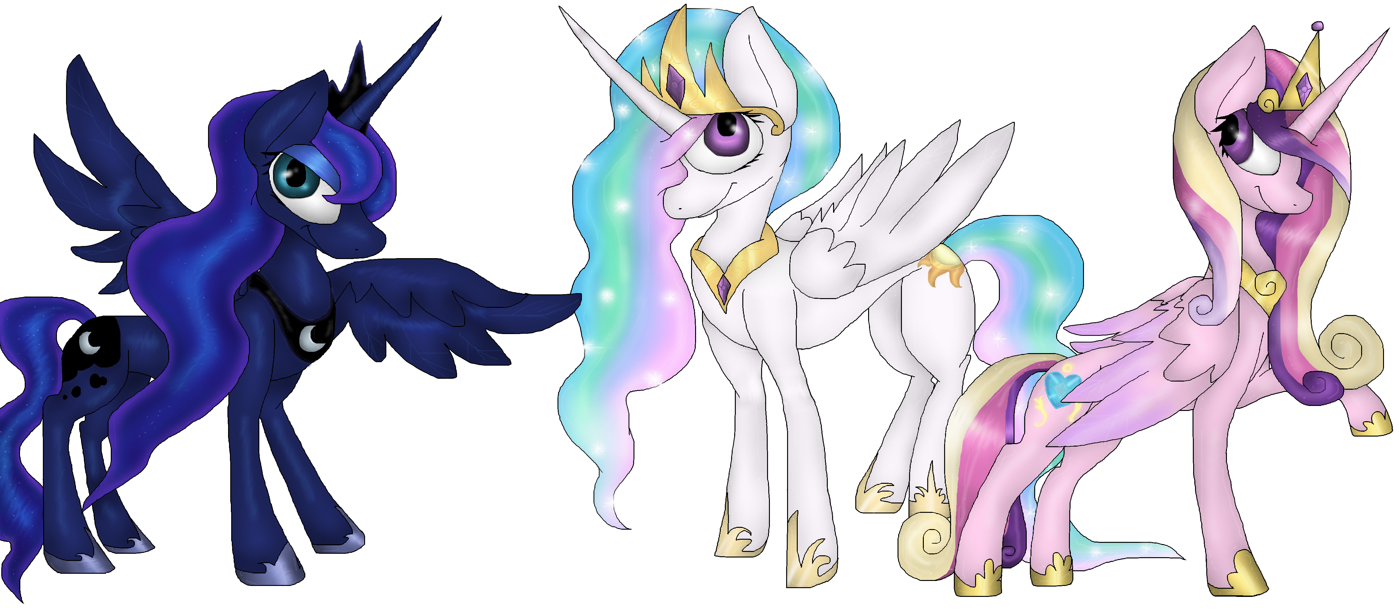 Luna Celestia and Cadence