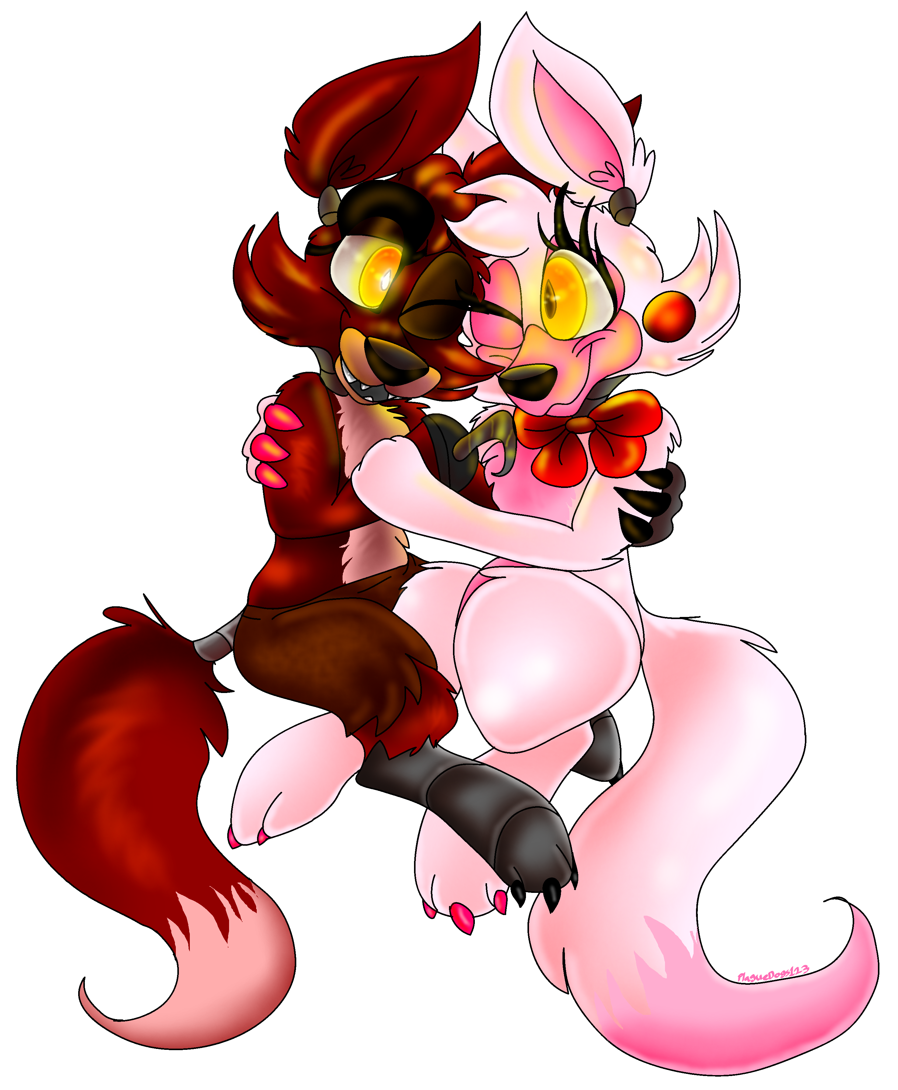 Chibi Foxy and Mangle