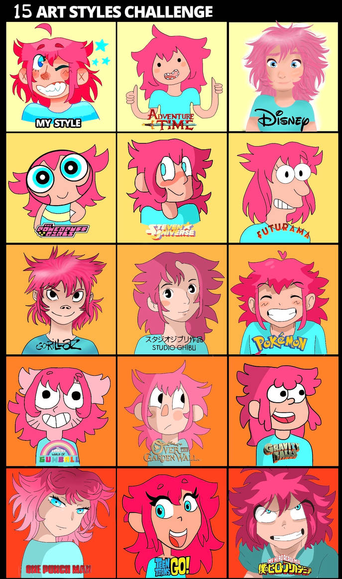 15 Art Styles Challenge by P0kePengu1n on DeviantArt