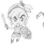 Daily Sketch 16-Zelda the Minish Cap-Link fights