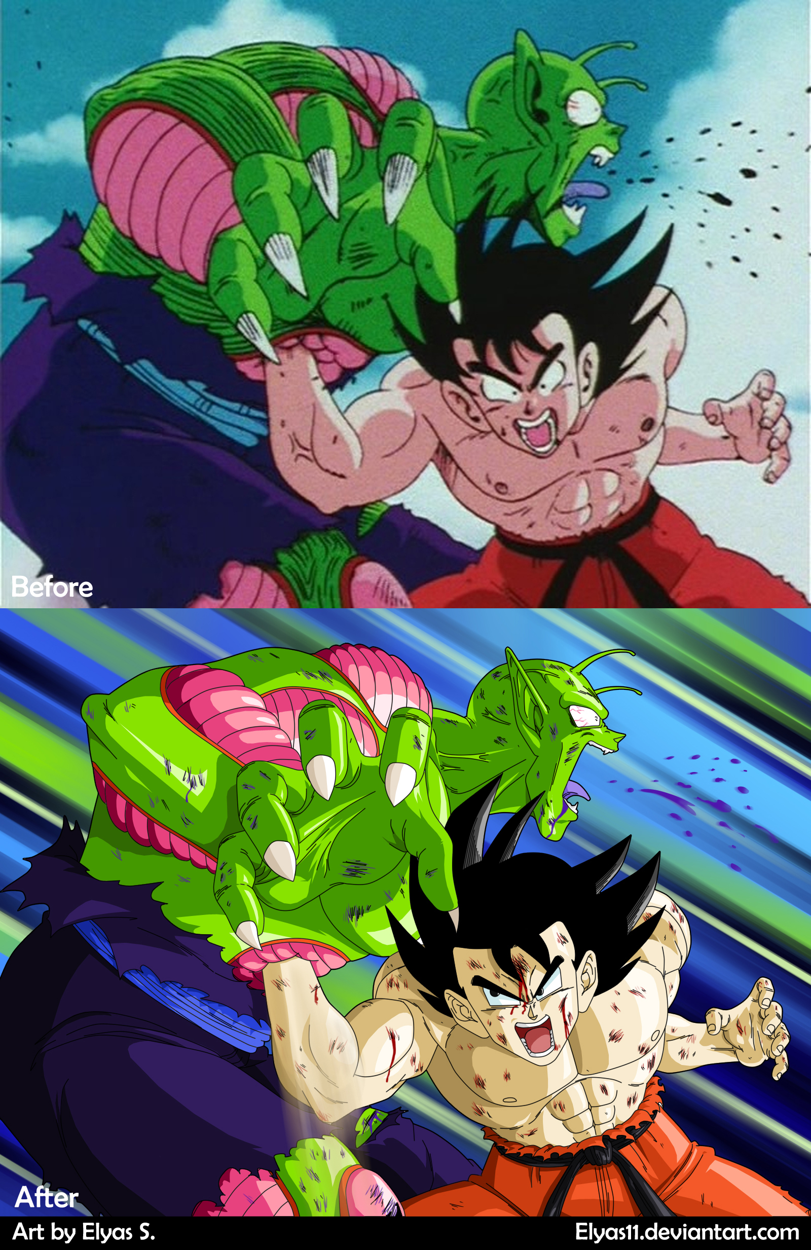 Goku VS Piccolo Jr. Redraw