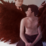 Grooming Wings - Dean and Castiel for Cherie