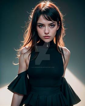 Indifferent but beautiful young brunette