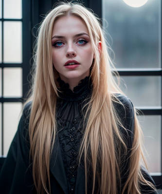 Blue-eyed blonde vampire