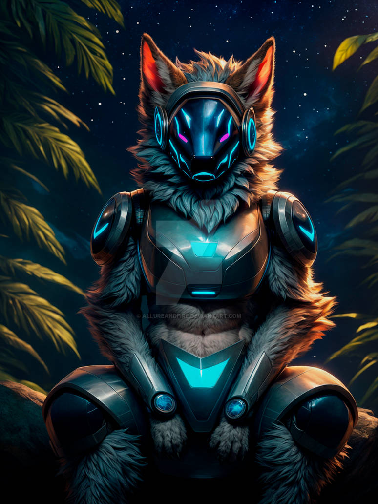 Protogen Furry In The Dark Forest by AllureAndFire on DeviantArt