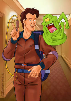 Peter Venkman and Slimer