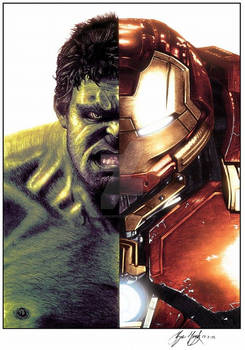 Hulk Ironman Half and Half with Digital Colours