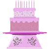Pink Tiered Birthday Cake Icon FTU