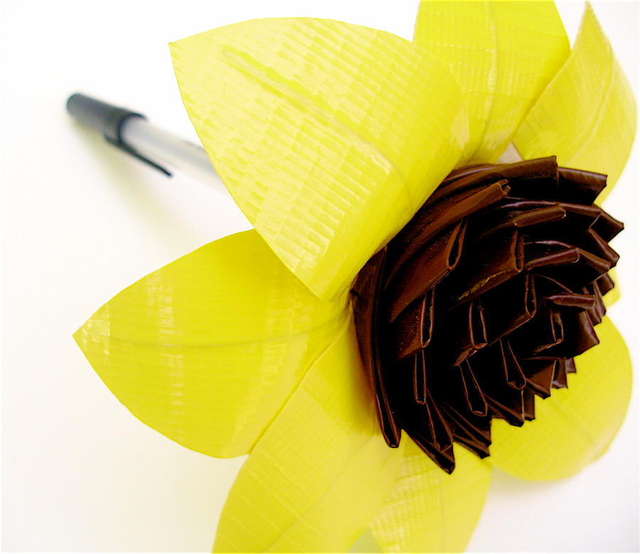 Duct Tape Sunflower Pen