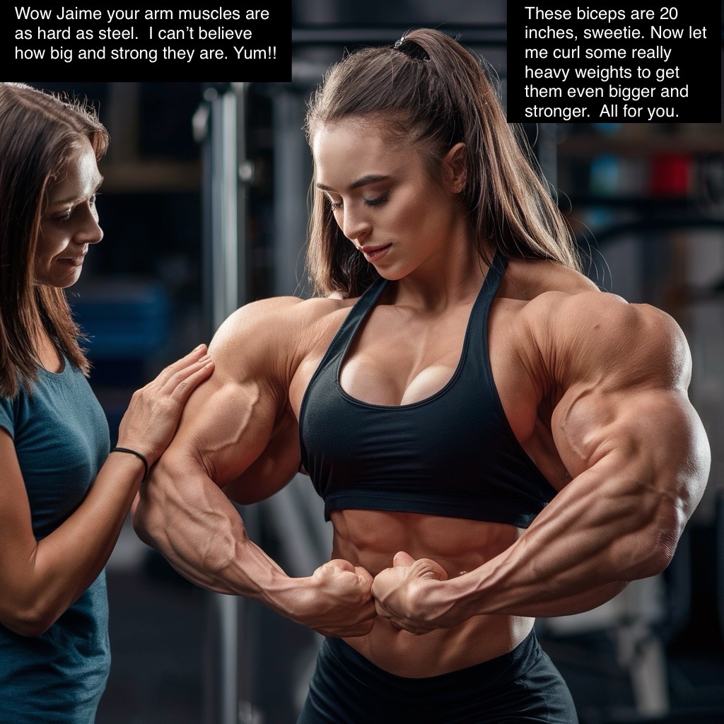 Deviantart Bug Muscle Touching her huge muscles by Fempower99 on DeviantArt