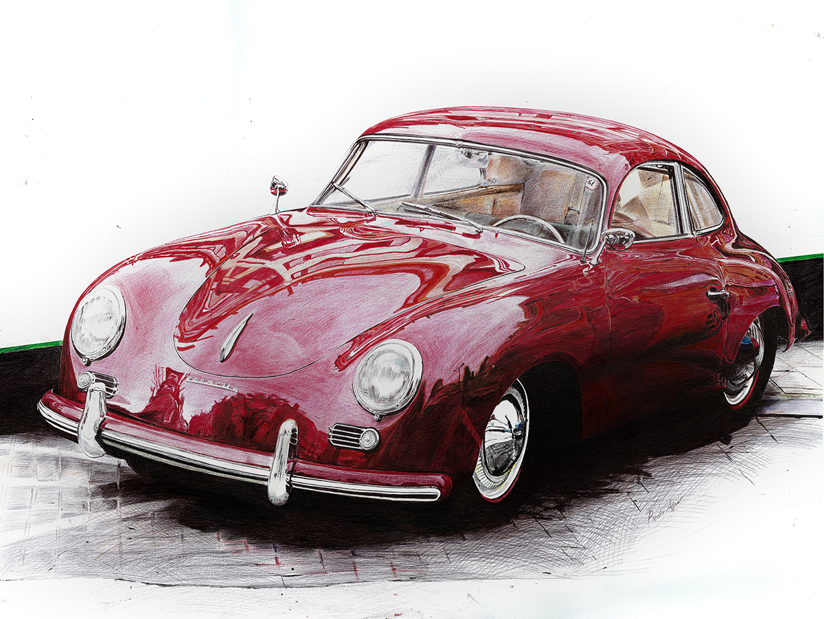Порше 356 рисунок