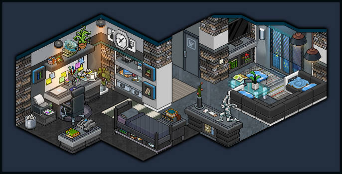 Modern apartment bedroom for male design