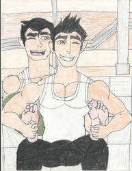 Mako and Bolin tickle fight by ticklemonster9000