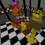 Nightmare Fredbear Tickles Golden Freddy