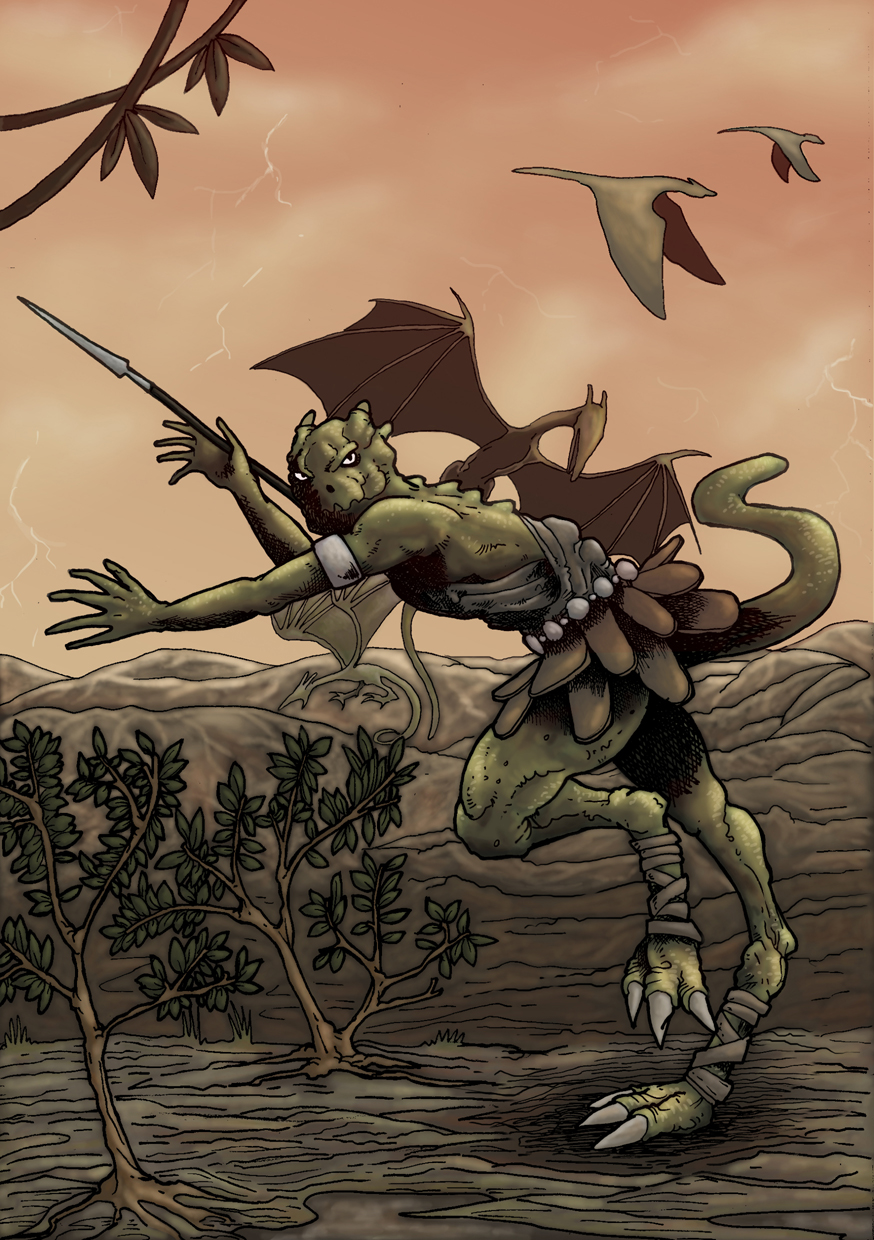 Saurian bird hunter