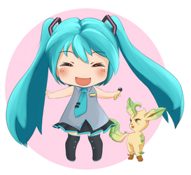 Hatsune Miku meets Pokemon by AgentKnopf