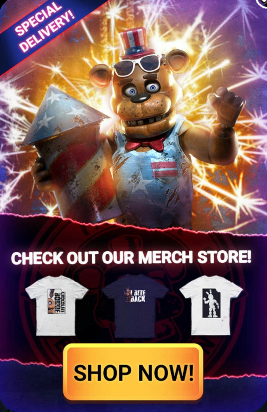 Got my hands on an offical fnaf movie poster (and a firework freddy figure)  : r/fivenightsatfreddys