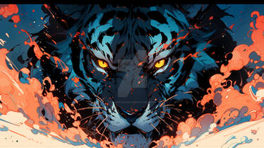 Anime Style Tiger Fierce Portrait
