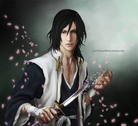 Byakuya Kuchiki_BLEACH_A Cherry Blossom Has Fallen