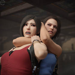 Ada Wong vs Jill Valentine - Chokehold closeup