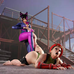 Juri vs Cammy - Ankle Lock/Crotch Press