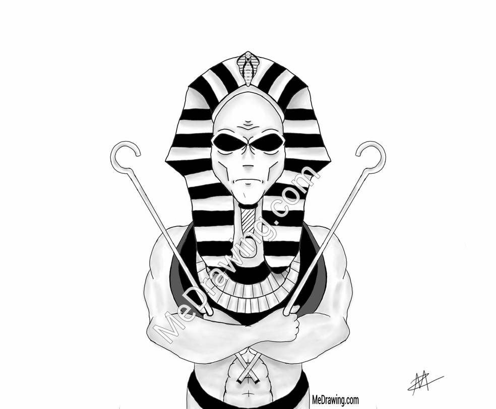 Фараон Тутанхамон эскиз тату