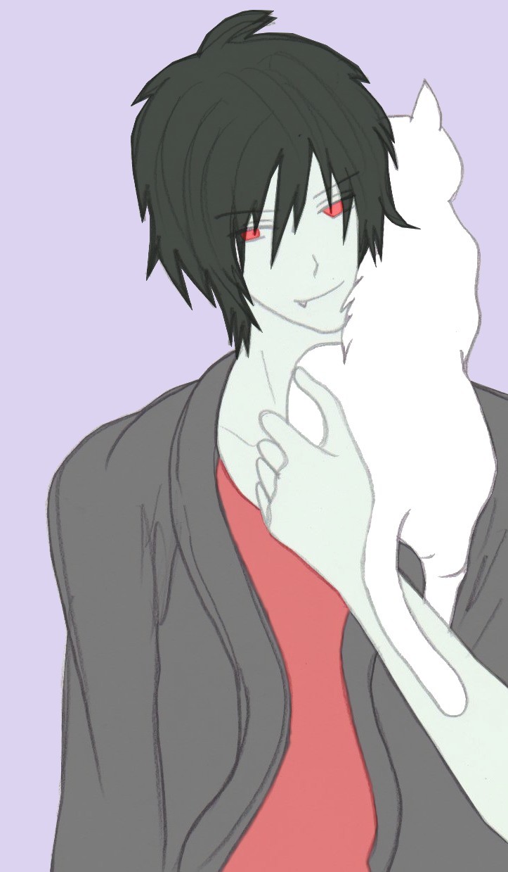 Marshall Lee and his cat,Schwabelle...