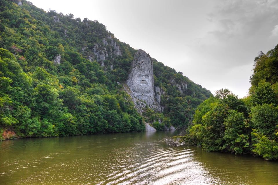 Rock sculpture of Decebalus, king of the Dacians.