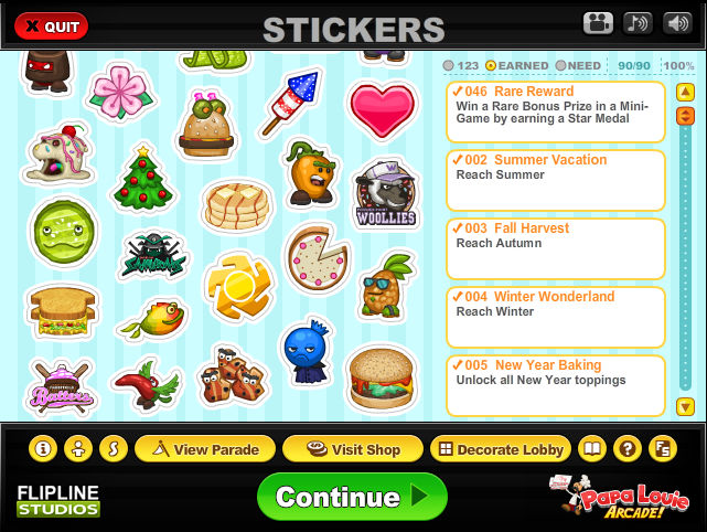 Papa's Scooperia - All Recipes Unlocked + All Stickers + All Outfits 