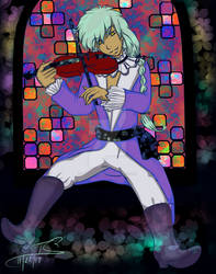 Stained Glass Violinist