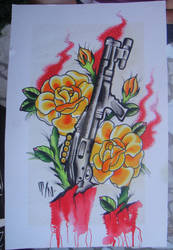 Shotgun and Flowers