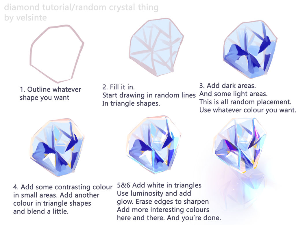 Diamond/Crystal step by step Tutorial by Velsinte on DeviantArt