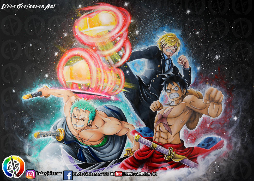 ONE PIECE - Luffy, Zoro, Sanji by LindaGleissner on DeviantArt