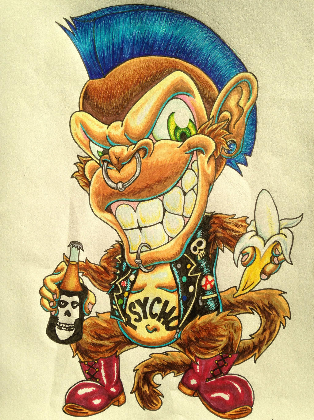 Psycho Punk Monkey by tat2jordan on DeviantArt