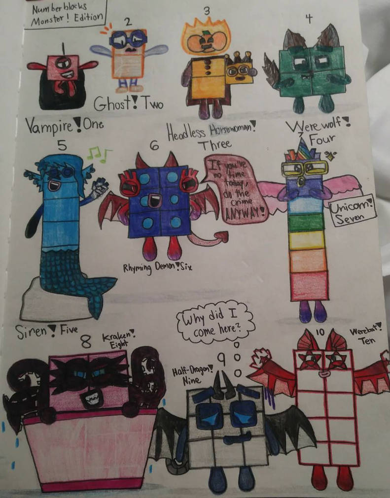 Numberblocks Monsters! V2 by GinGinArtistGirl on DeviantArt