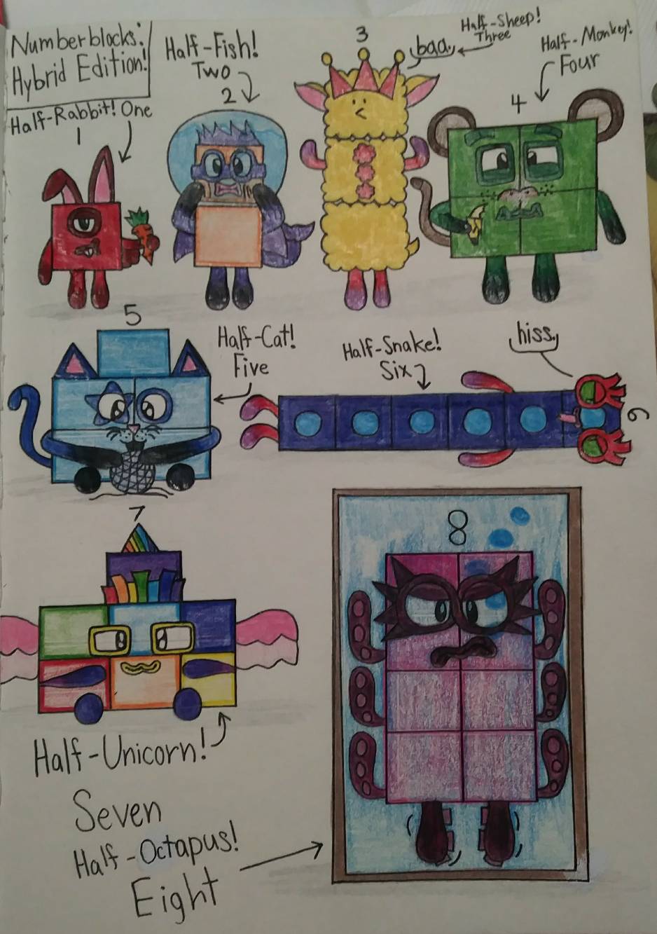 Numberblocks Hybrid Edition Part 1 By GinGinArtistGirl On DeviantArt numberblocks-hybrid-edition-part-1-by-ginginartistgirl-on-deviantart