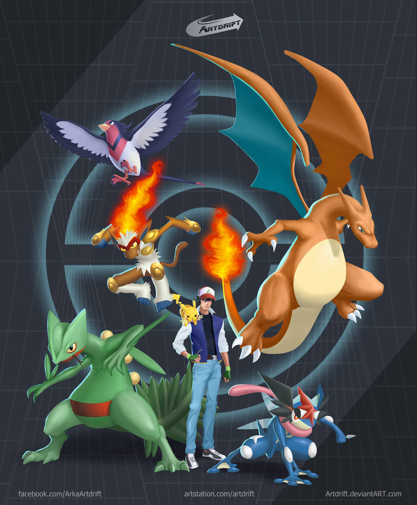 Ash's Mega Evolution Team - Kanto by MegaloRex on DeviantArt