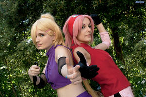 Bestfriends and rivals . Sakura and Ino