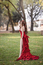 Aerith Gainsborough Red dress FFVII cosplay 