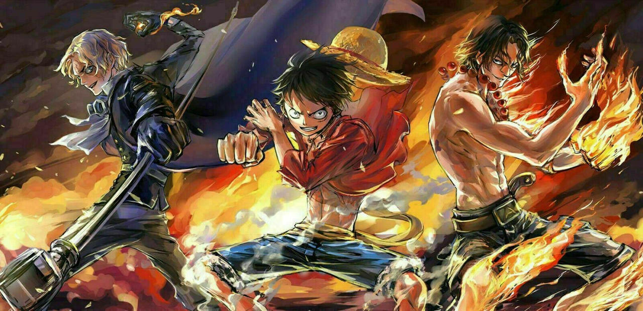 Hochwertiger Kunstdruck Leinwand One Piece Ruffy Ace Sabo Bilder Wandbilder 
