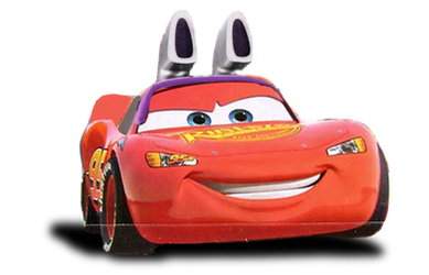 Easter Bunny Lightning McQueen PNG (With Shadow)