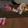 Cream licking Amy Rose's feet