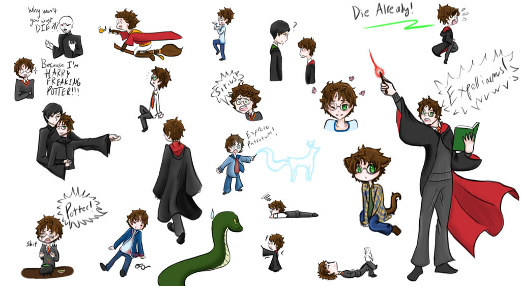 Harry Potter Doodles by BlueEmperorButterfly on DeviantArt