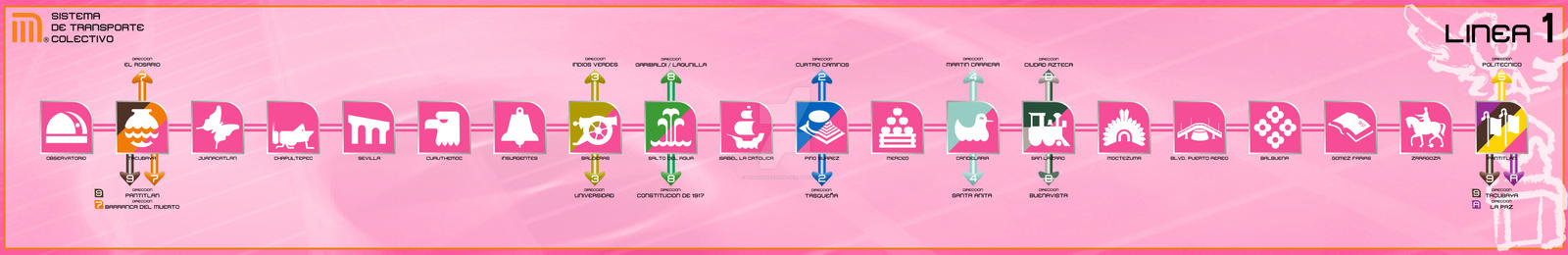 Linea 1 Rosa Linea 1 by DragonNaranja on DeviantArt