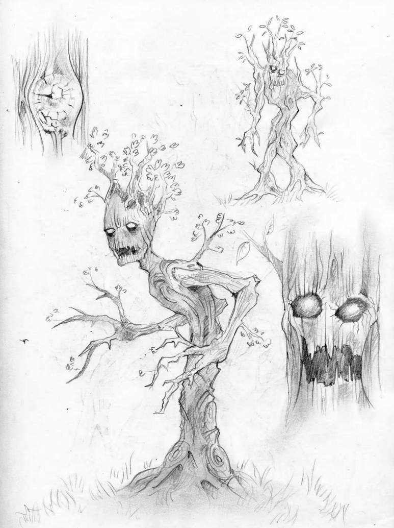 Tree Personification Drawing Tree people pencil sketch by De-Prime on DeviantArt
