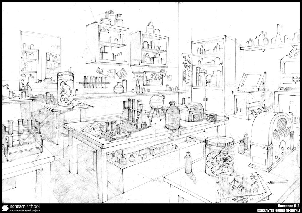 Scope Lab Drawing Perspective study - Lab by De-Prime on DeviantArt