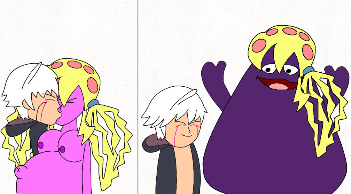Grima and his new Grimace buddy by Quazo-Hori on DeviantArt